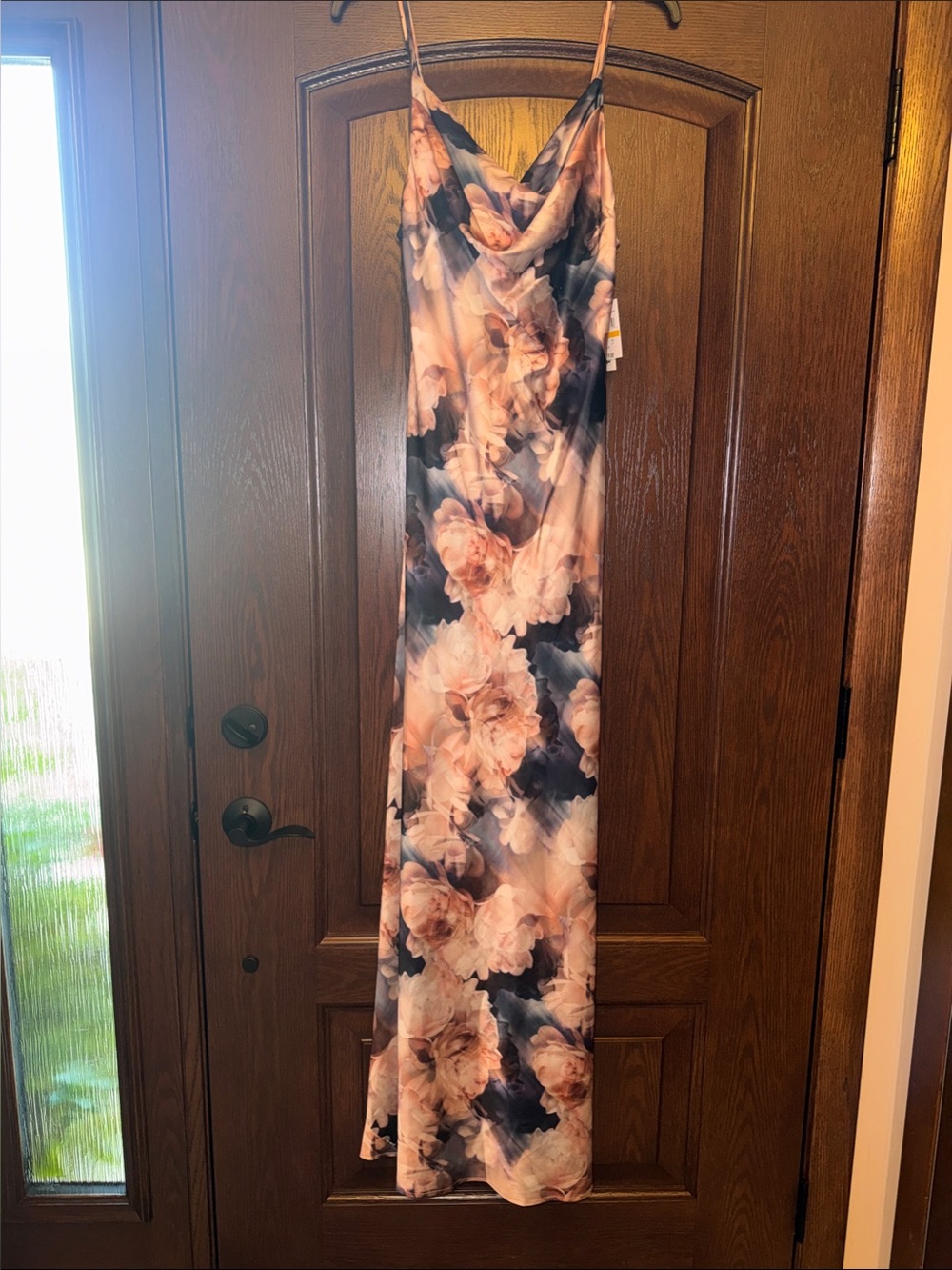 Morgan & Co. Blush Pink and Navy Floral Slip Maxi Dress